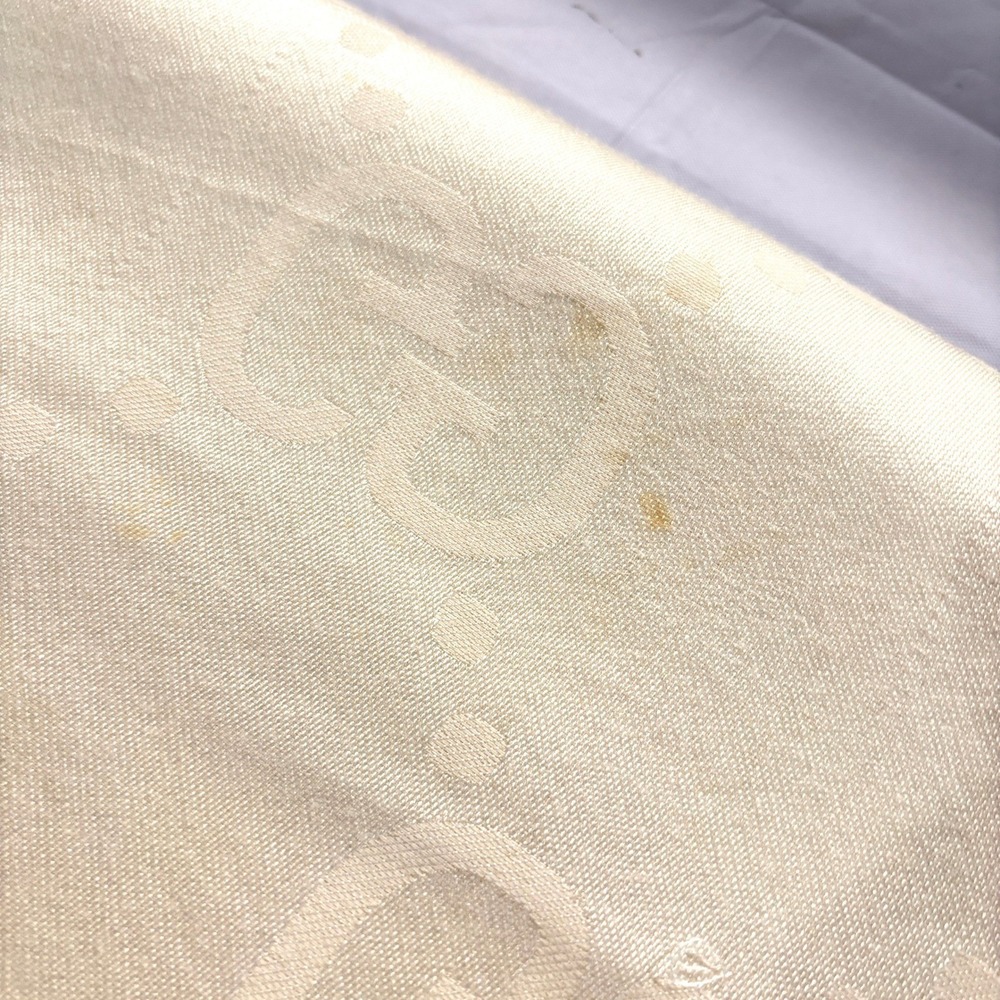 GUCCI GG Jacquard Silk Wool Shawl Scarf Ivory White Italy Large 140x140cm - Picture 6 of 11